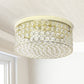 All The Rages Lalia Home 12" Gold Classix Glam 2-Light Round Crystal & Metal Flush Mount Ceiling Light