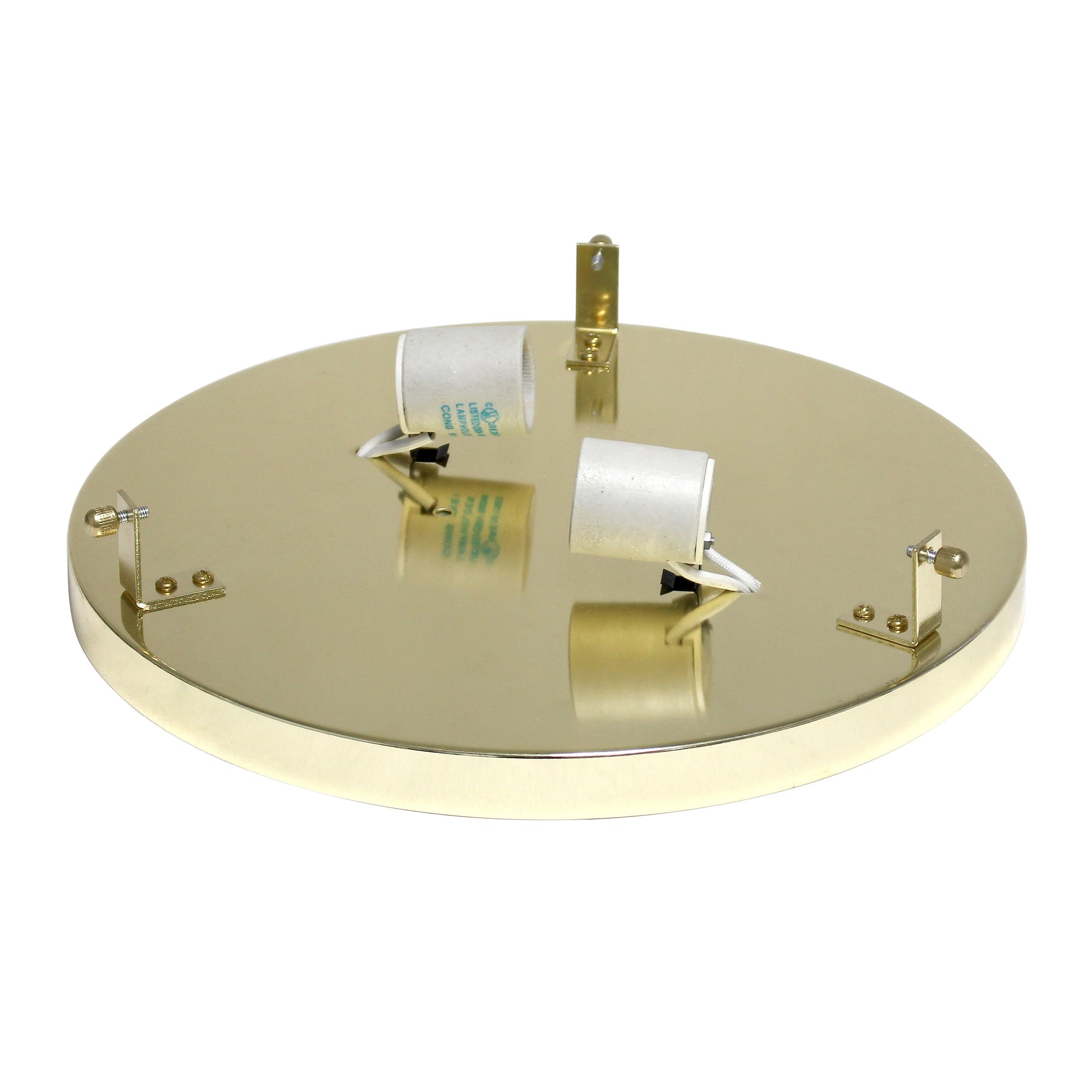 All The Rages Lalia Home 12" Gold Classix Glam 2-Light Round Crystal & Metal Flush Mount Ceiling Light