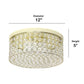 All The Rages Lalia Home 12" Gold Classix Glam 2-Light Round Crystal & Metal Flush Mount Ceiling Light