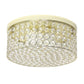All The Rages Lalia Home 12" Gold Classix Glam 2-Light Round Crystal & Metal Flush Mount Ceiling Light