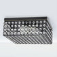 All The Rages Lalia Home 12" Restoration Bronze 2-Light Classix Glam Square Crystal & Metal Flush Mount Ceiling Light