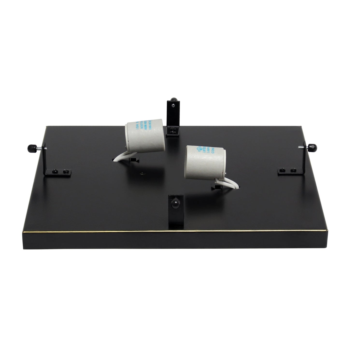 All The Rages Lalia Home 12" Restoration Bronze 2-Light Classix Glam Square Crystal & Metal Flush Mount Ceiling Light