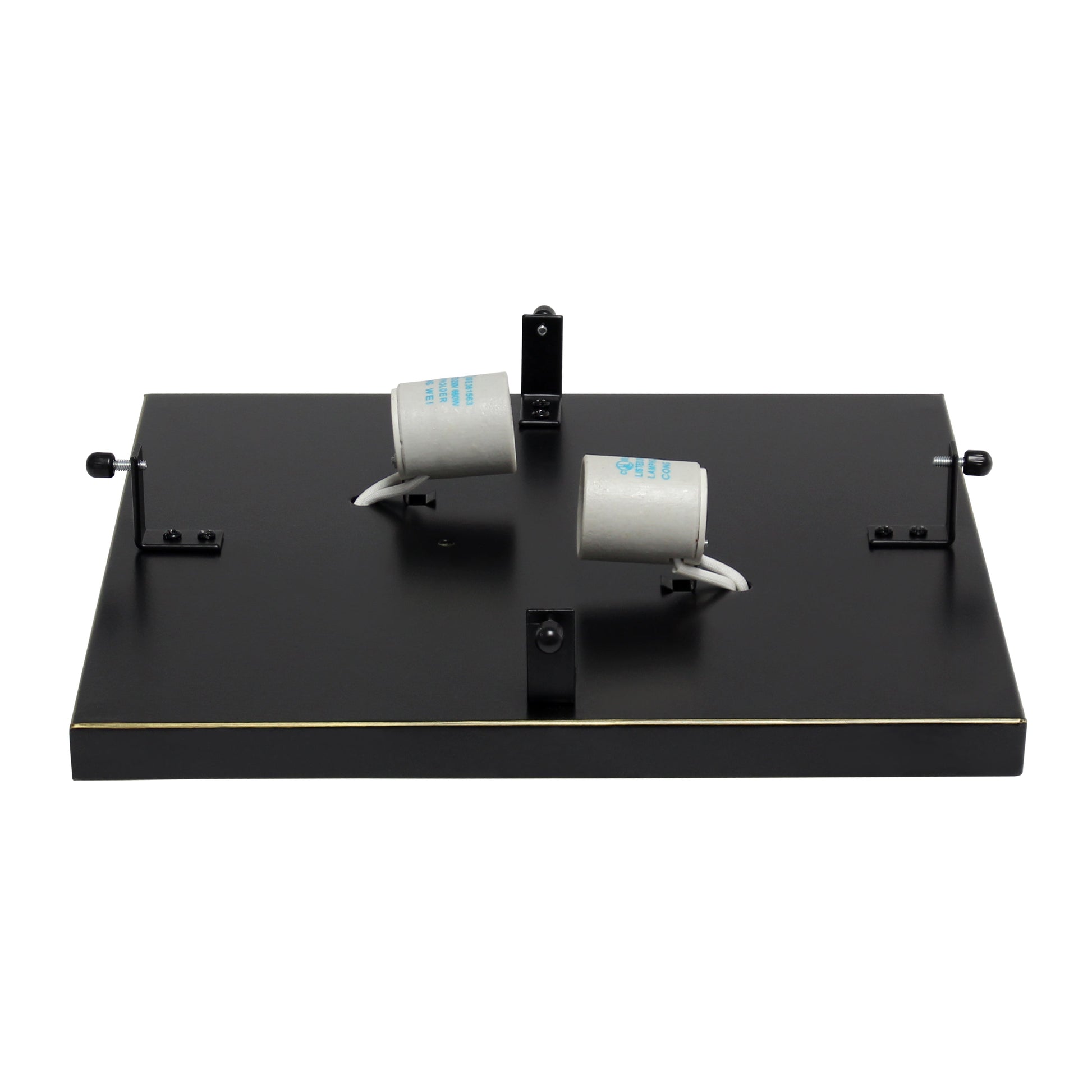 All The Rages Lalia Home 12" Restoration Bronze 2-Light Classix Glam Square Crystal & Metal Flush Mount Ceiling Light