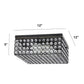 All The Rages Lalia Home 12" Restoration Bronze 2-Light Classix Glam Square Crystal & Metal Flush Mount Ceiling Light