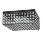All The Rages Lalia Home 12" Restoration Bronze 2-Light Classix Glam Square Crystal & Metal Flush Mount Ceiling Light