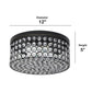 All The Rages Lalia Home 12" Restoration Bronze Classix Glam 2-Light Round Crystal & Metal Flush Mount Ceiling Light