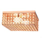All The Rages Lalia Home 12" Rose Gold 2-Light Classix Glam Square Crystal & Metal Flush Mount Ceiling Light
