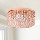 All The Rages Lalia Home 12" Rose Gold Classix Glam 2-Light Round Crystal & Metal Flush Mount Ceiling Light