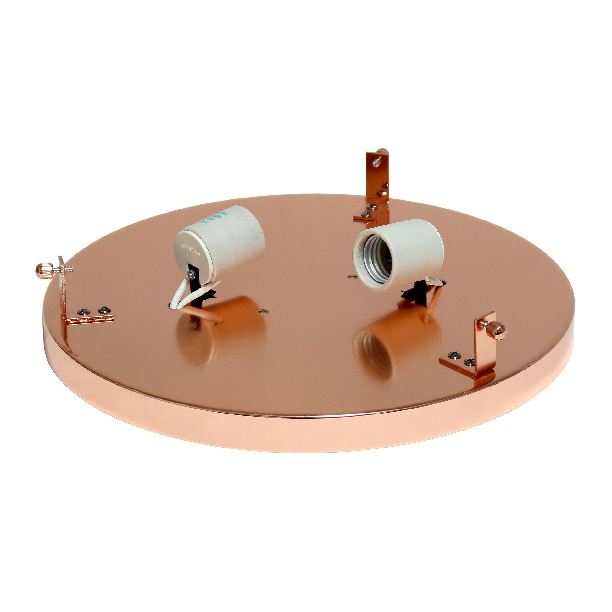 All The Rages Lalia Home 12" Rose Gold Classix Glam 2-Light Round Crystal & Metal Flush Mount Ceiling Light
