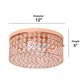All The Rages Lalia Home 12" Rose Gold Classix Glam 2-Light Round Crystal & Metal Flush Mount Ceiling Light
