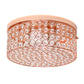 All The Rages Lalia Home 12" Rose Gold Classix Glam 2-Light Round Crystal & Metal Flush Mount Ceiling Light