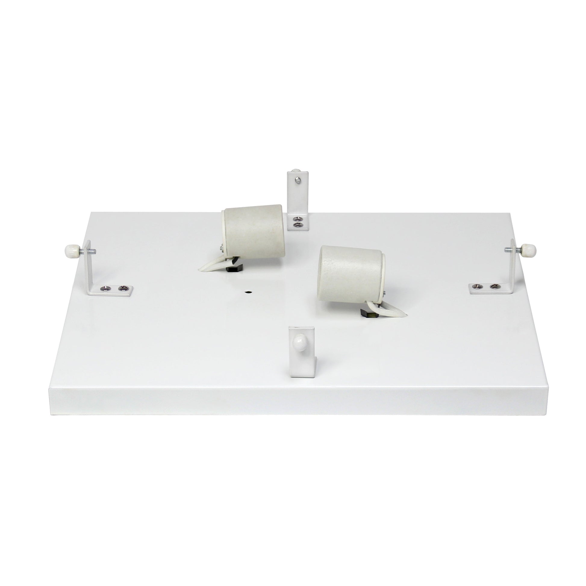 All The Rages Lalia Home 12" White 2-Light Classix Glam Square Crystal & Metal Flush Mount Ceiling Light