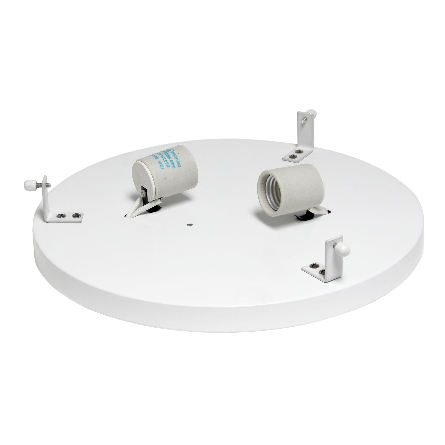 All The Rages Lalia Home 12" White Classix Glam 2-Light Round Crystal & Metal Flush Mount Ceiling Light