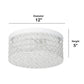 All The Rages Lalia Home 12" White Classix Glam 2-Light Round Crystal & Metal Flush Mount Ceiling Light