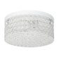 All The Rages Lalia Home 12" White Classix Glam 2-Light Round Crystal & Metal Flush Mount Ceiling Light
