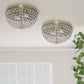 All The Rages Lalia Home 13" Antique Brass 2-Pack Classix Crystal Glam 2-Light Decorative Dome Shaped Metal Flush Mount