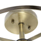 All The Rages Lalia Home 13" Antique Brass 3-Light Industrial Farmhouse Glass & Metallic Accented Semi-Flushmount
