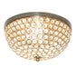 All The Rages Lalia Home 13" Antique Brass Classix Crystal Glam 2-Light Decorative Dome Shaped Metal Flush Mount