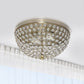 All The Rages Lalia Home 13" Antique Brass Classix Crystal Glam 2-Light Decorative Dome Shaped Metal Flush Mount