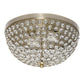 All The Rages Lalia Home 13" Antique Brass Classix Crystal Glam 2-Light Decorative Dome Shaped Metal Flush Mount