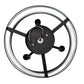 All The Rages Lalia Home 13" Black 3-Light Industrial Farmhouse Glass & Metallic Accented Semi-Flushmount