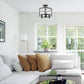 All The Rages Lalia Home 13" Black 3-Light Industrial Farmhouse Glass & Metallic Accented Semi-Flushmount