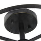 All The Rages Lalia Home 13" Black 3-Light Industrial Farmhouse Glass & Metallic Accented Semi-Flushmount