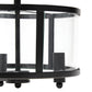 All The Rages Lalia Home 13" Black 3-Light Industrial Farmhouse Glass & Metallic Accented Semi-Flushmount