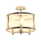 All The Rages Lalia Home 13" Brushed Nickel 3-Light Industrial Farmhouse Glass & Metallic Accented Semi-Flushmount