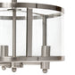 All The Rages Lalia Home 13" Brushed Nickel 3-Light Industrial Farmhouse Glass & Metallic Accented Semi-Flushmount