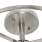 All The Rages Lalia Home 13" Brushed Nickel 3-Light Industrial Farmhouse Glass & Metallic Accented Semi-Flushmount