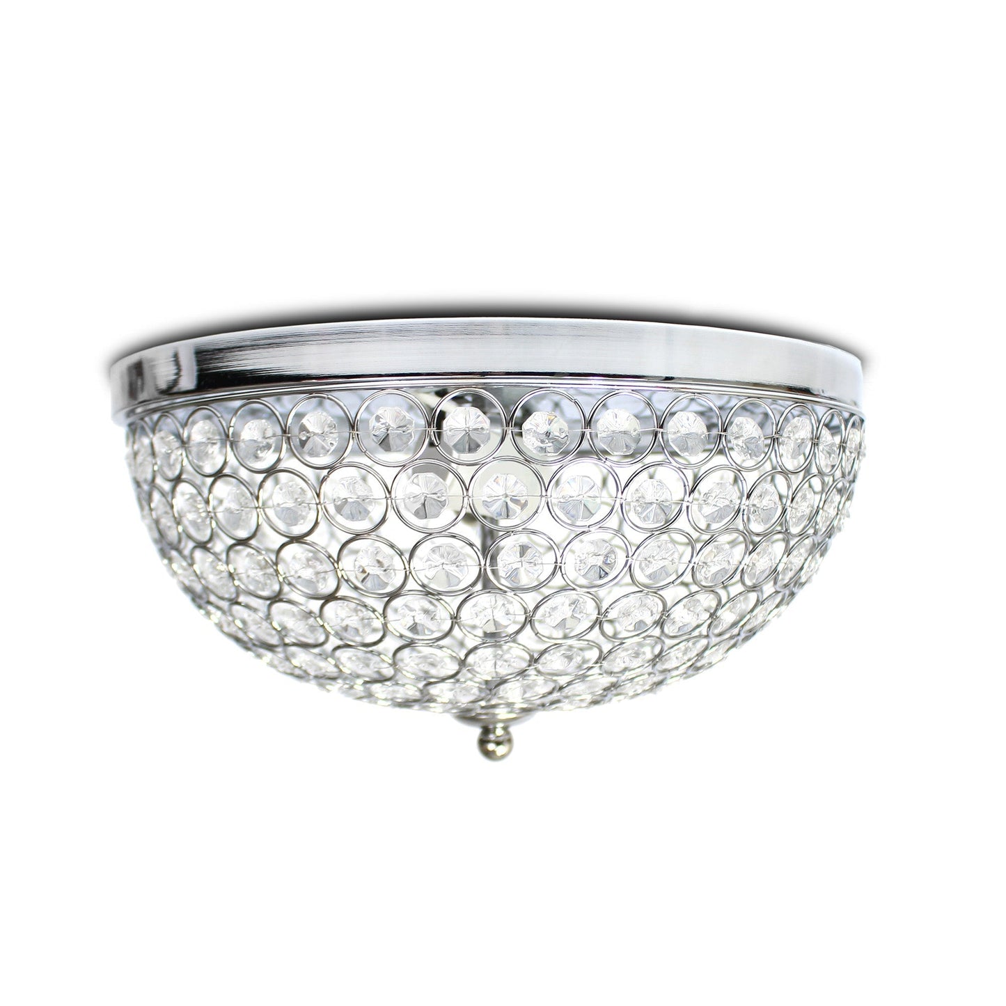 All The Rages Lalia Home 13" Chrome 2-Pack Classix Crystal Glam 2-Light Decorative Dome Shaped Metal Flush Mount
