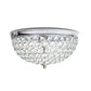All The Rages Lalia Home 13" Chrome Classix Crystal Glam 2-Light Decorative Dome Shaped Metal Flush Mount