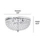 All The Rages Lalia Home 13" Chrome Classix Crystal Glam 2-Light Decorative Dome Shaped Metal Flush Mount
