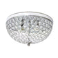 All The Rages Lalia Home 13" Chrome Classix Crystal Glam 2-Light Decorative Dome Shaped Metal Flush Mount