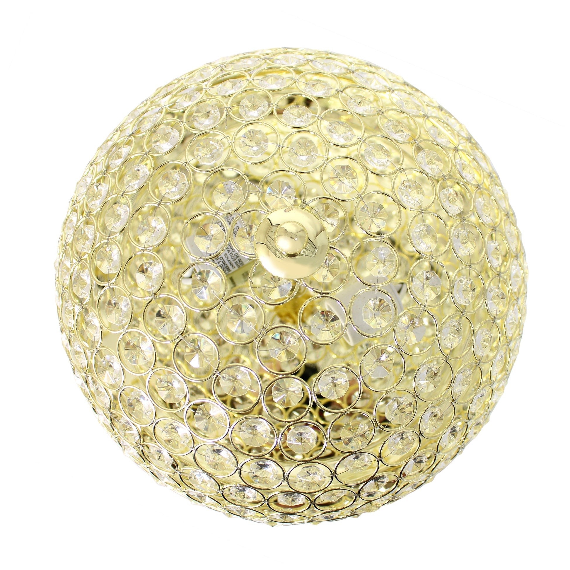 All The Rages Lalia Home 13" Gold 2-Pack Classix Crystal Glam 2-Light Decorative Dome Shaped Metal Flush Mount