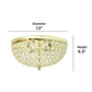 All The Rages Lalia Home 13" Gold 2-Pack Classix Crystal Glam 2-Light Decorative Dome Shaped Metal Flush Mount