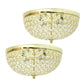 All The Rages Lalia Home 13" Gold 2-Pack Classix Crystal Glam 2-Light Decorative Dome Shaped Metal Flush Mount