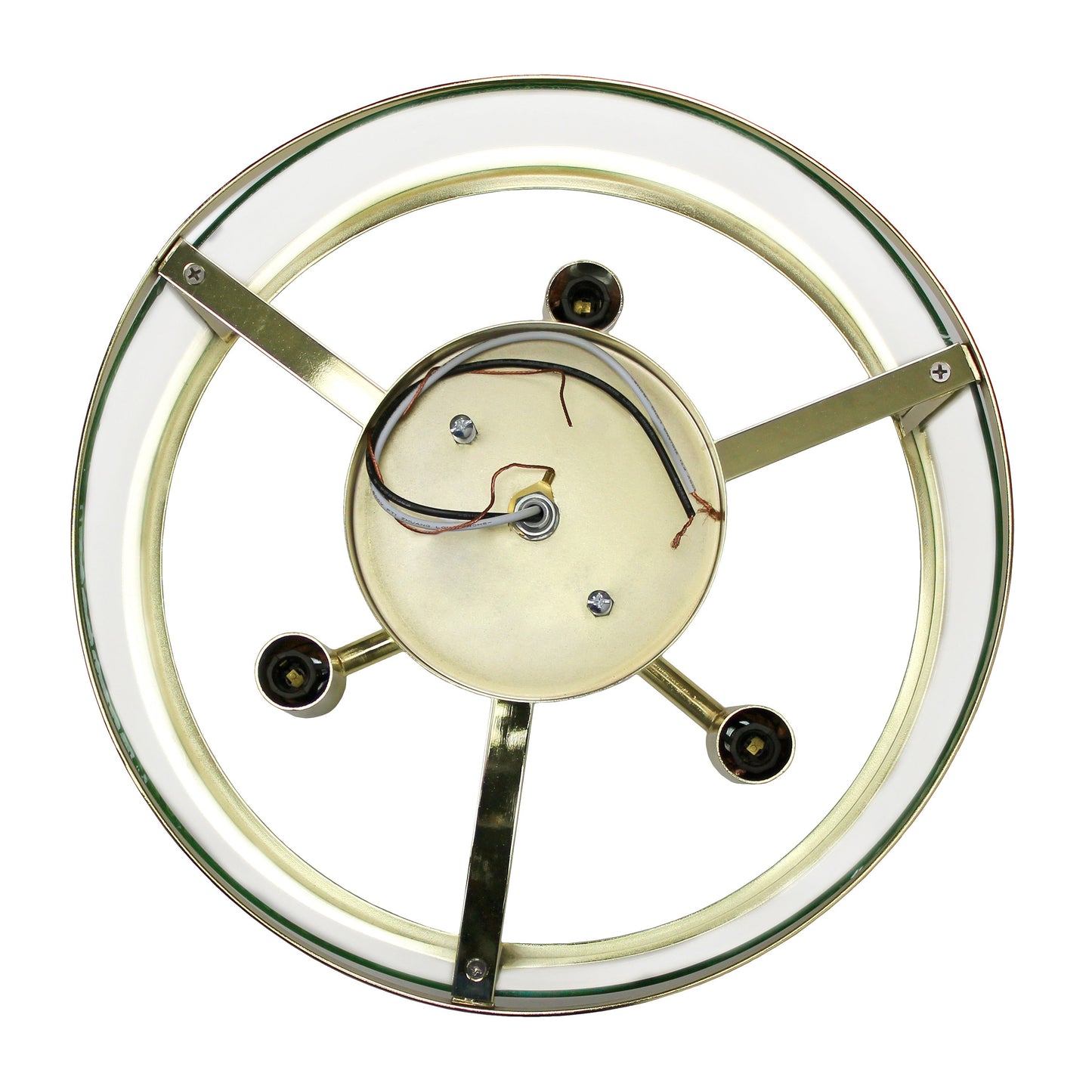 All The Rages Lalia Home 13" Gold 3-Light Industrial Farmhouse Glass & Metallic Accented Semi-Flushmount