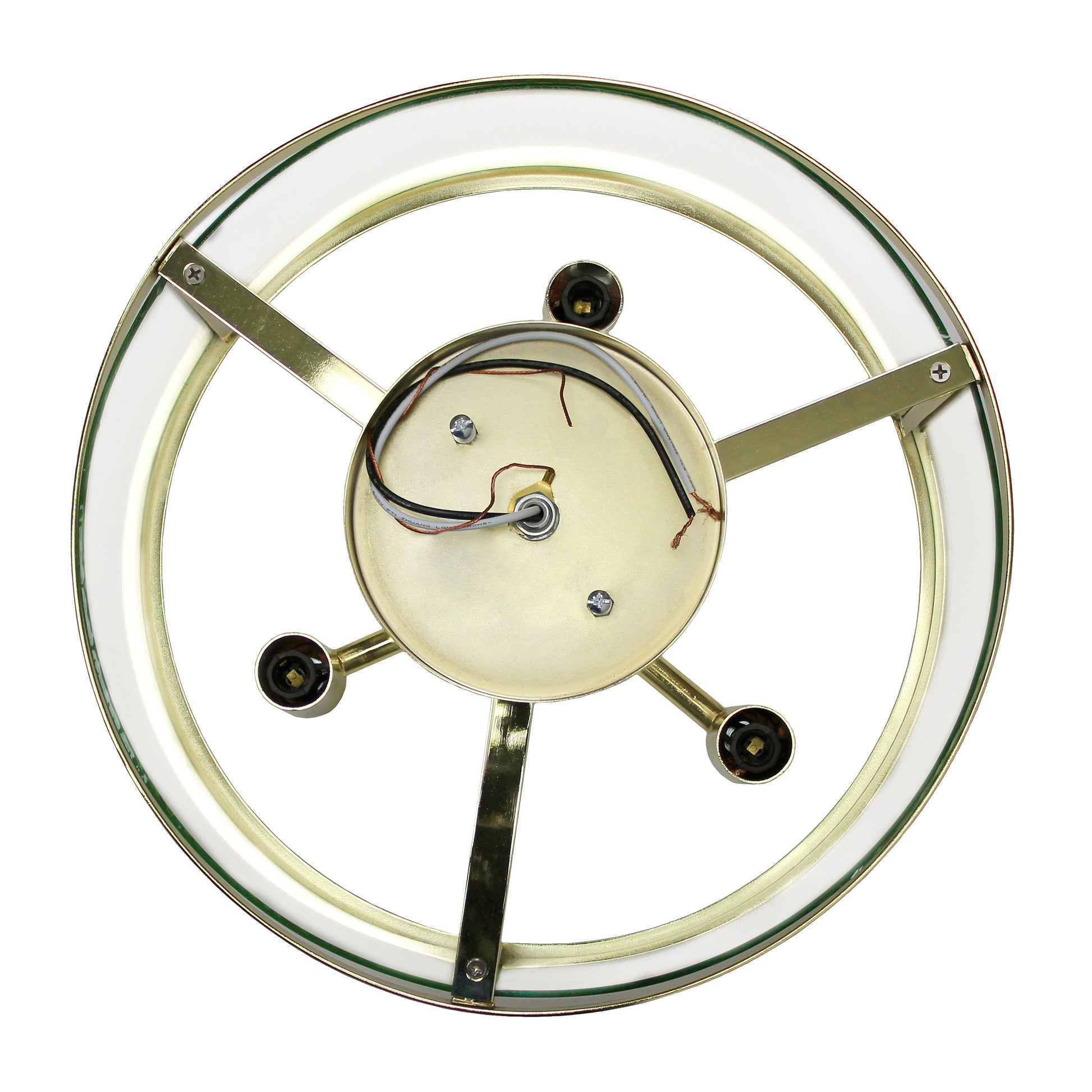 All The Rages Lalia Home 13" Gold 3-Light Industrial Farmhouse Glass & Metallic Accented Semi-Flushmount