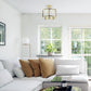 All The Rages Lalia Home 13" Gold 3-Light Industrial Farmhouse Glass & Metallic Accented Semi-Flushmount