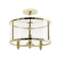 All The Rages Lalia Home 13" Gold 3-Light Industrial Farmhouse Glass & Metallic Accented Semi-Flushmount