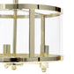 All The Rages Lalia Home 13" Gold 3-Light Industrial Farmhouse Glass & Metallic Accented Semi-Flushmount