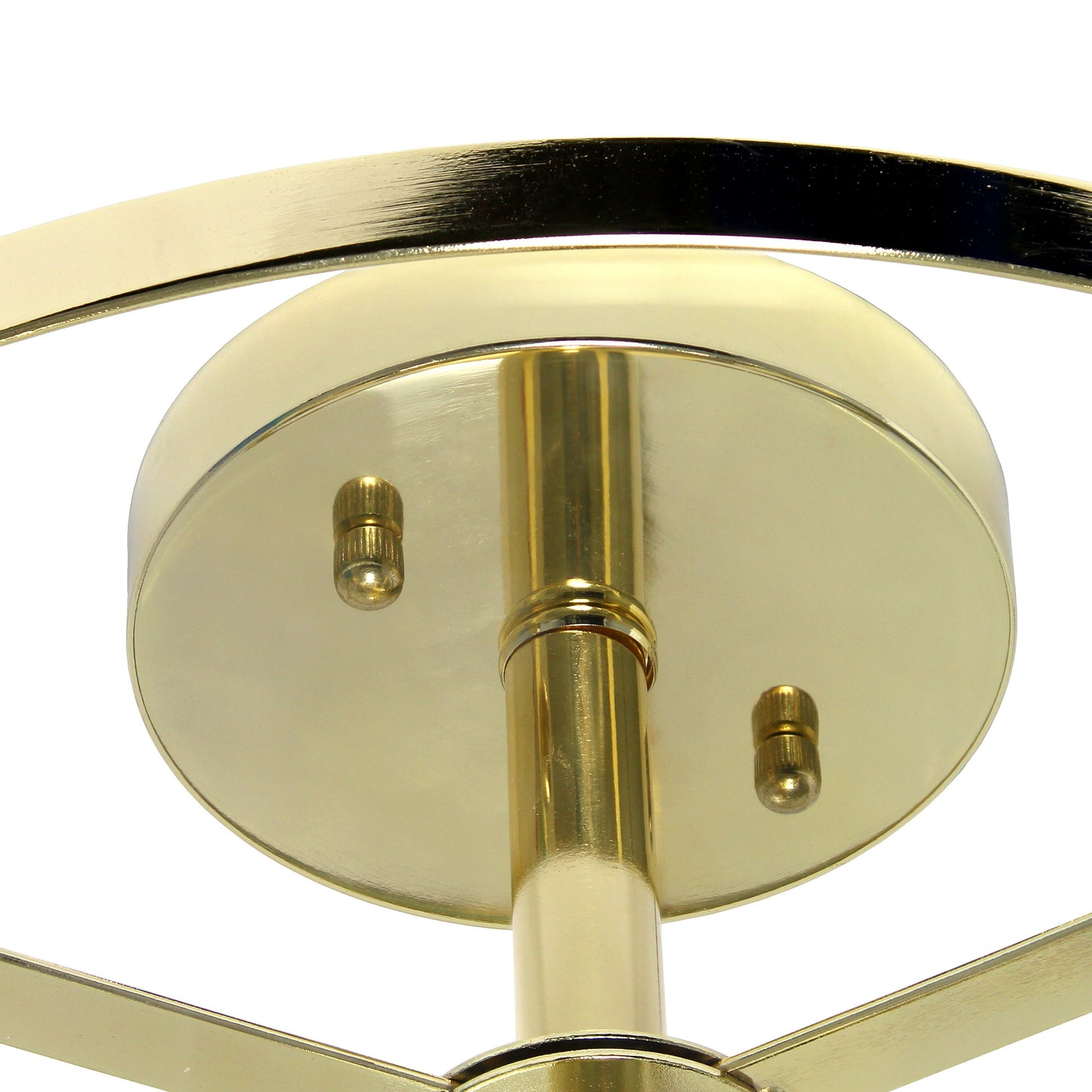 All The Rages Lalia Home 13" Gold 3-Light Industrial Farmhouse Glass & Metallic Accented Semi-Flushmount