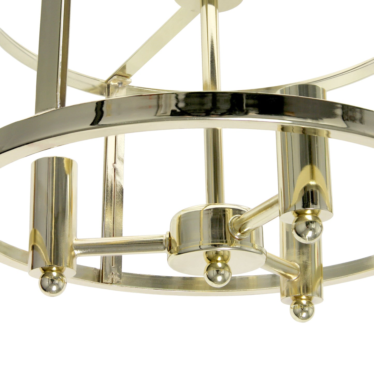 All The Rages Lalia Home 13" Gold 3-Light Industrial Farmhouse Glass & Metallic Accented Semi-Flushmount