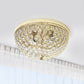 All The Rages Lalia Home 13" Gold Classix Crystal Glam 2-Light Decorative Dome Shaped Metal Flush Mount