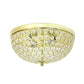 All The Rages Lalia Home 13" Gold Classix Crystal Glam 2-Light Decorative Dome Shaped Metal Flush Mount