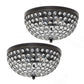 All The Rages Lalia Home 13" Restoration Bronze 2-Pack Classix Crystal Glam 2-Light Decorative Dome Shaped Metal Flush Mount