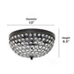 All The Rages Lalia Home 13" Restoration Bronze Classix Crystal Glam 2-Light Decorative Dome Shaped Metal Flush Mount