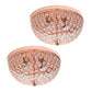 All The Rages Lalia Home 13" Rose Gold 2-Pack Classix Crystal Glam 2-Light Decorative Dome Shaped Metal Flush Mount